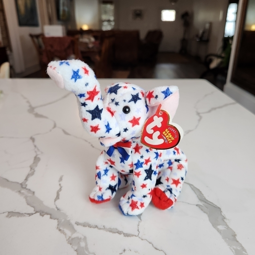 Nwt TY Beanie Baby 2004 Election Righty American Elephant